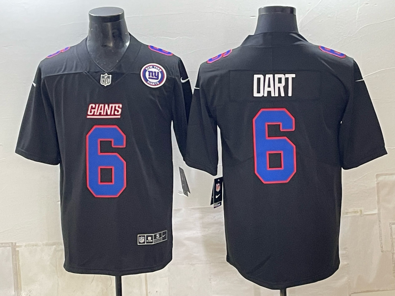 Men New York Giants #6 Dart black Nike 2026 NFL Game Jersey 1006005